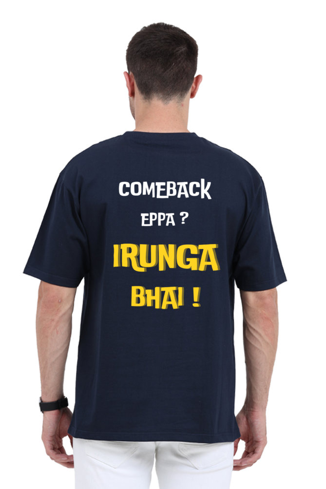 Irunga bhai Unisex Oversized Classic T-Shirt- Black & Navy