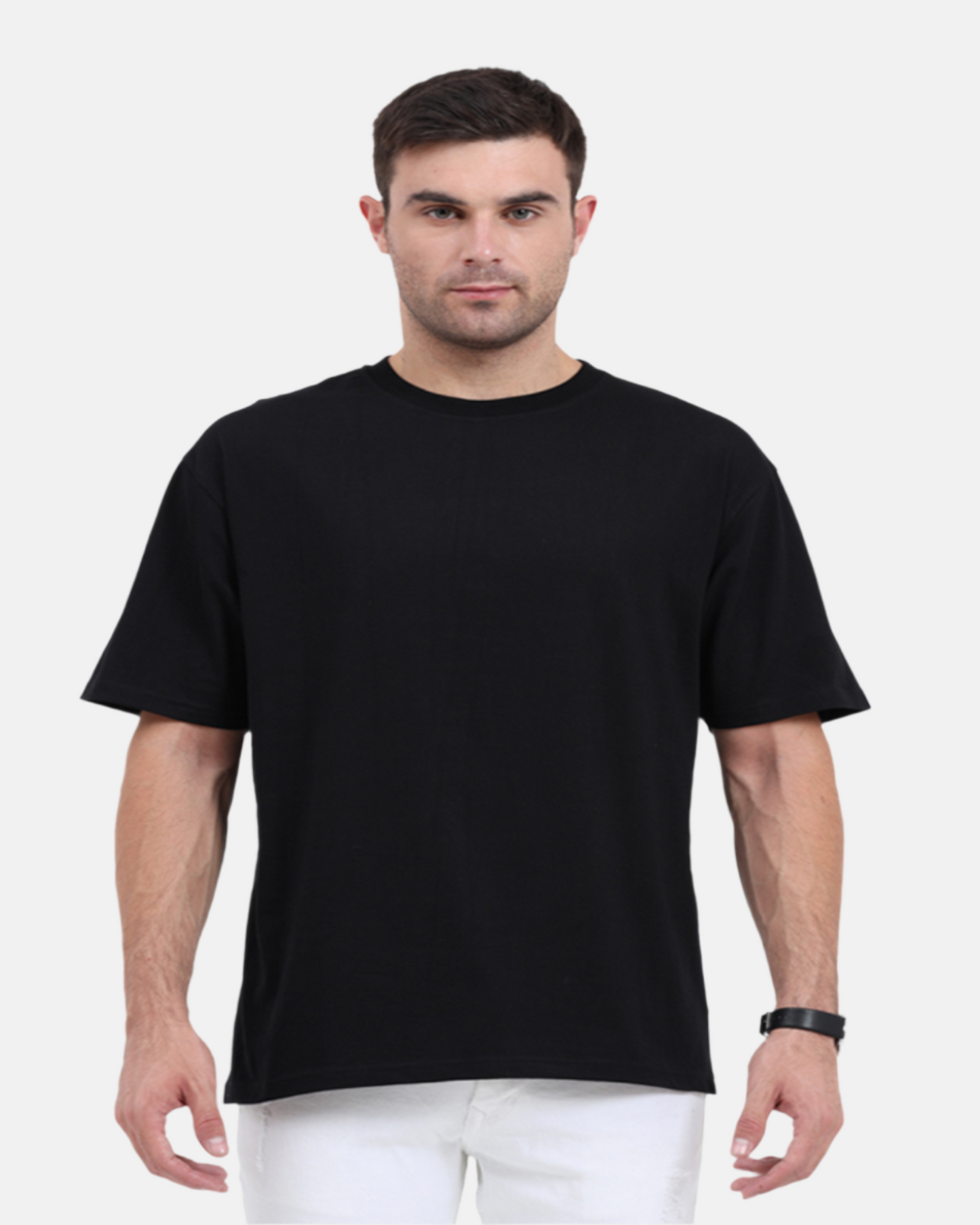 Unisex Oversized Standard Plain T-Shirt- Black