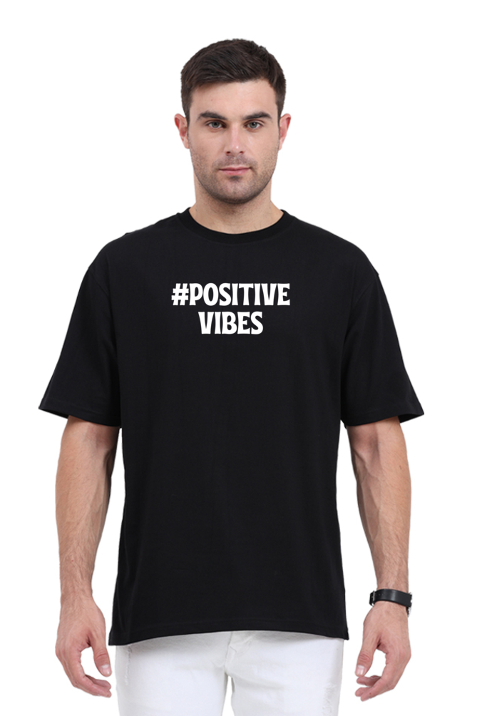 Positive vibes Unisex Oversized Standard T-Shirt- Black